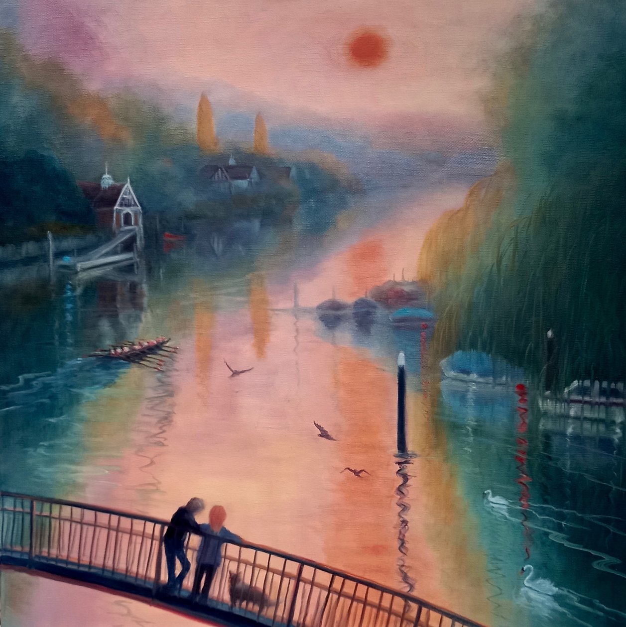 Manhã de verão, Eel Pie Island, Twickenham, 2021 de Lee Campbell