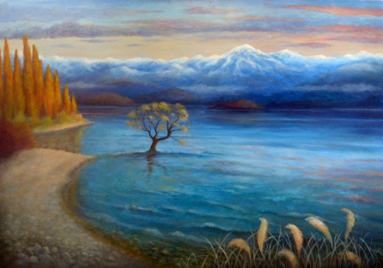 A árvore de Wanaka, 2024 (óleo sobre tela) de Lee Campbell
