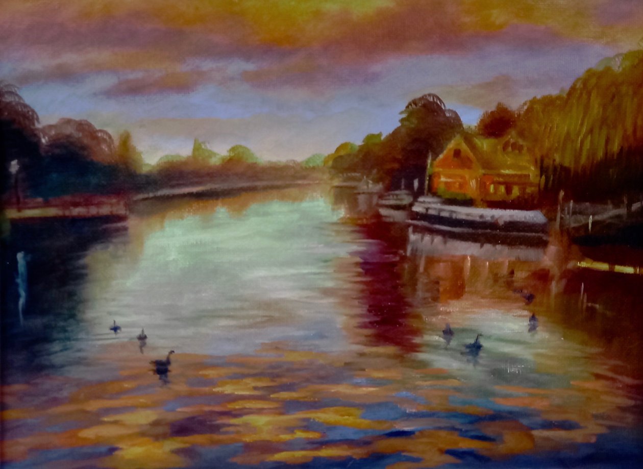 Twickenham Sunset, 2024 (óleo sobre tela) de Lee Campbell