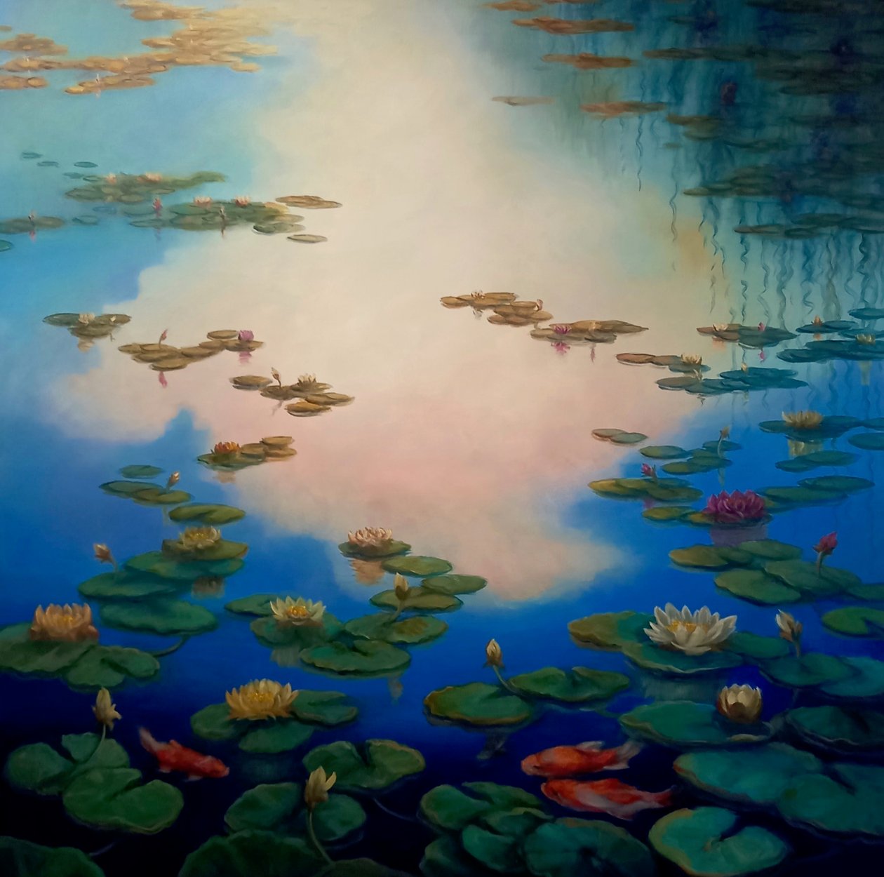 Nenúfares e peixinhos dourados, 2021 de Lee Campbell