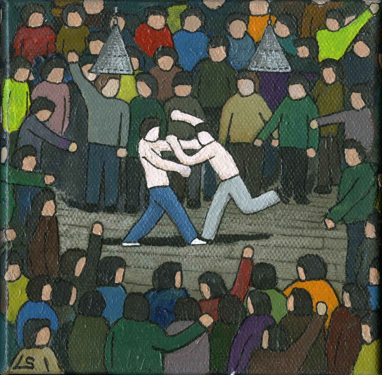 The Fight, 2015 (Acrílico e Tinta sobre Tela) de Lee Sellers