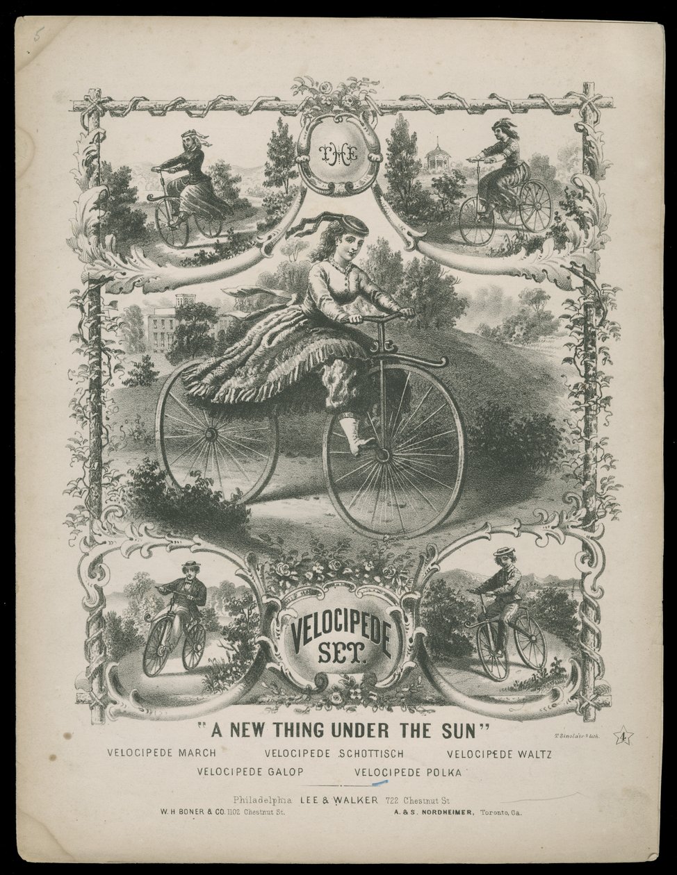 Conjunto de velocípedes, c.1770-1959 (gravura) de Lee & Walker