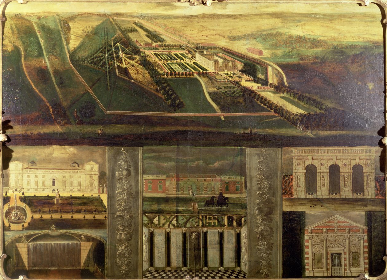 Vista topográfica da Wilton House de Leendert or Leonard Knijff