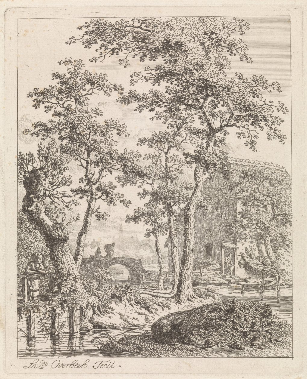 Casa de campo perto da água
Paisagens com figuras (título da série) de Leendert Overbeek