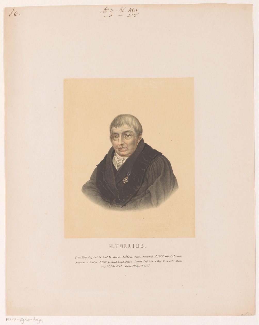 Retrato de Herman Tollius
H. Tollius (título sobre o objecto) de Leendert Springer (I)