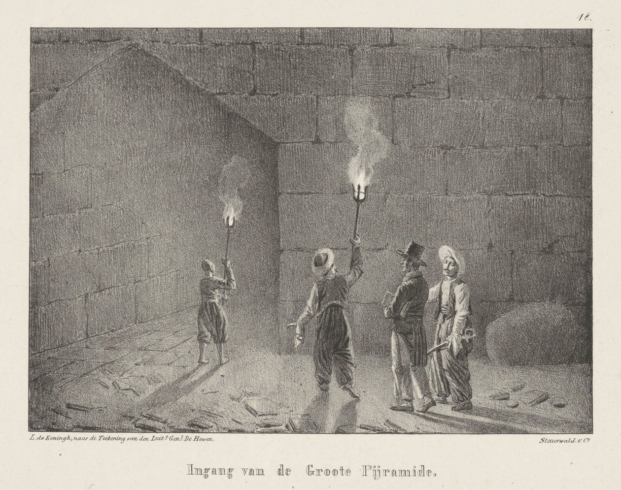 Entrada para uma pirâmide Entrada para a Grande Pirâmide (título no objeto) Egípcio-Faces terceiro seis (título da série) Visualizações Egípcias (título da série) de Leendert de Koningh