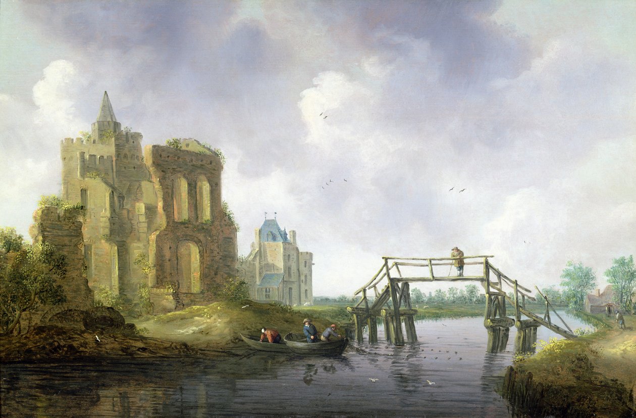 A ponte em Heemstede, fora de Haarlem de Leendert or Leonard Knijff