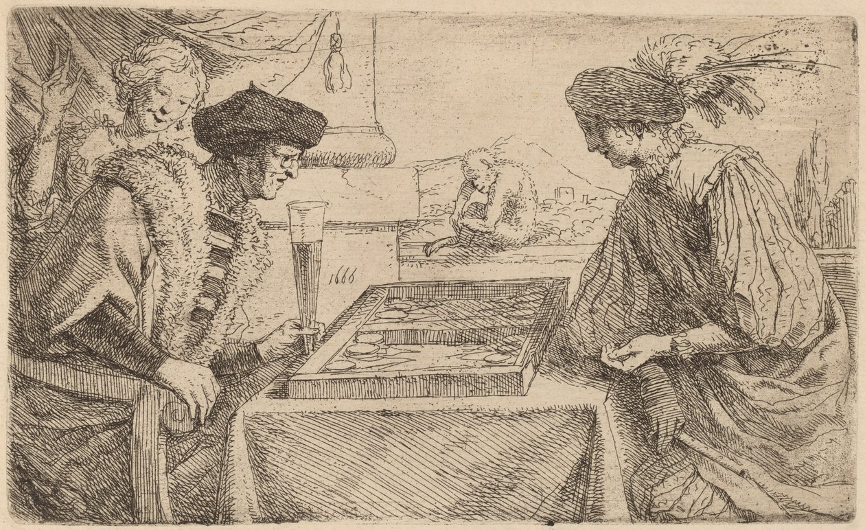 Os jogadores de tabuleiro de Leendert van der Cooghen