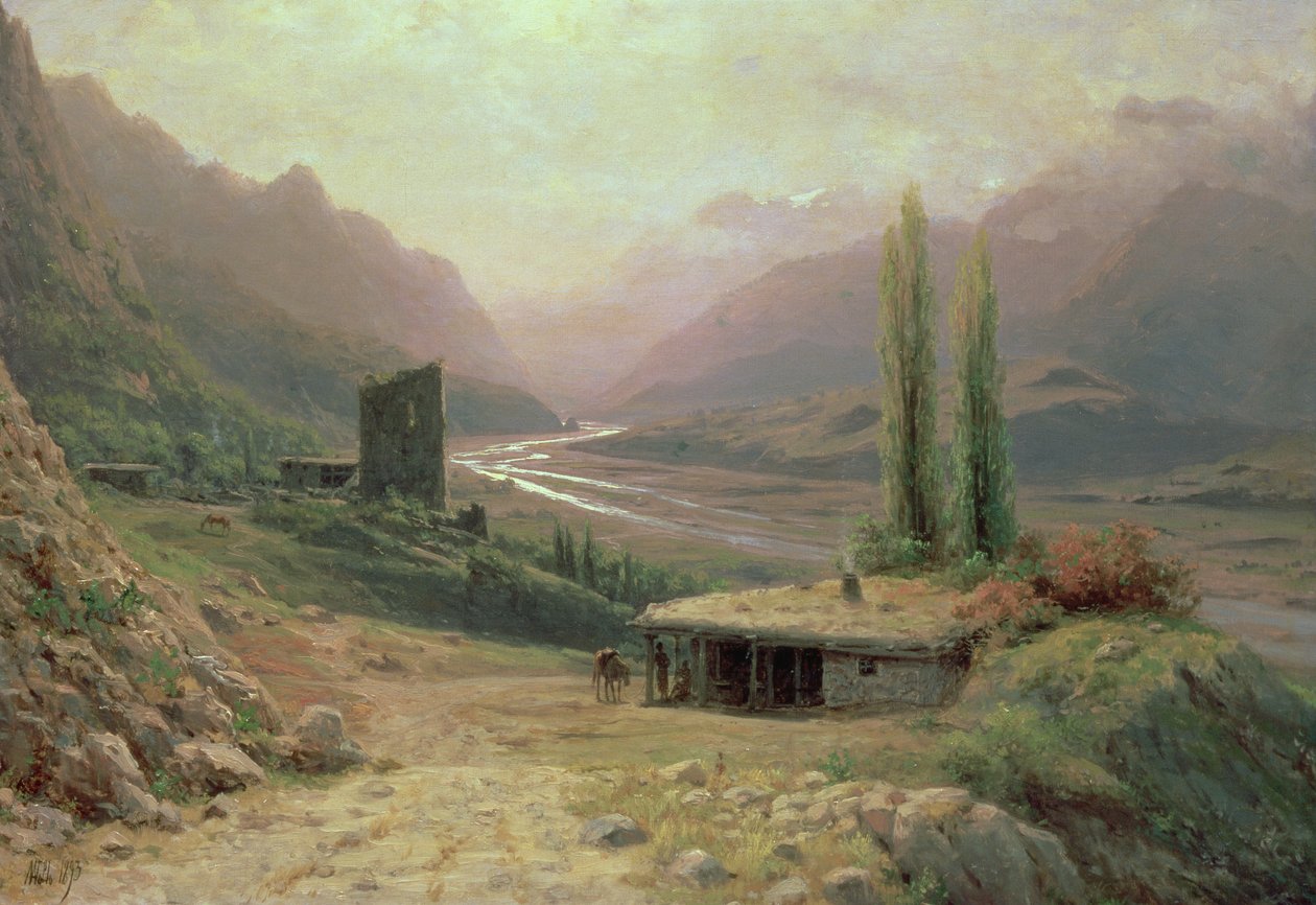 Desfiladeiro do Cáucaso, 1893 de Lef Feliksovich Lagorio