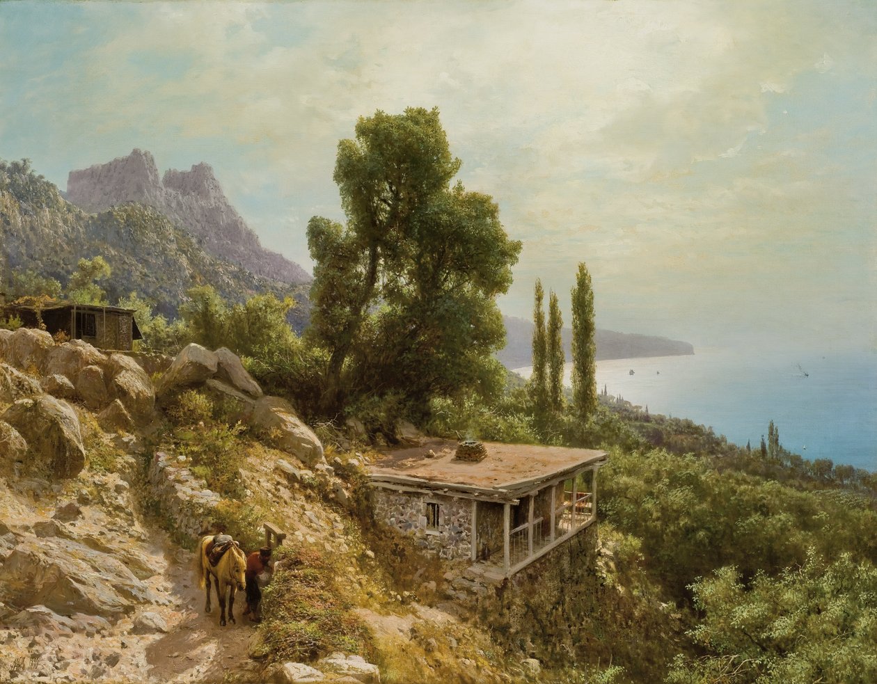 Perto de Ay-Petri na Crimeia, 1890 de Lef Feliksovich Lagorio