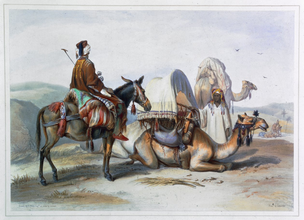 Kafila com um camelo carregando um hodesh, 1848 de Lehnert