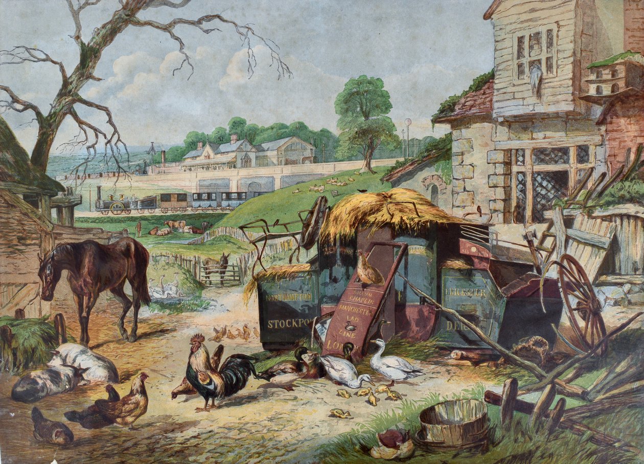 Passado e Presente, c.1860 (xilogravura sobre papel) de Leighton Bros