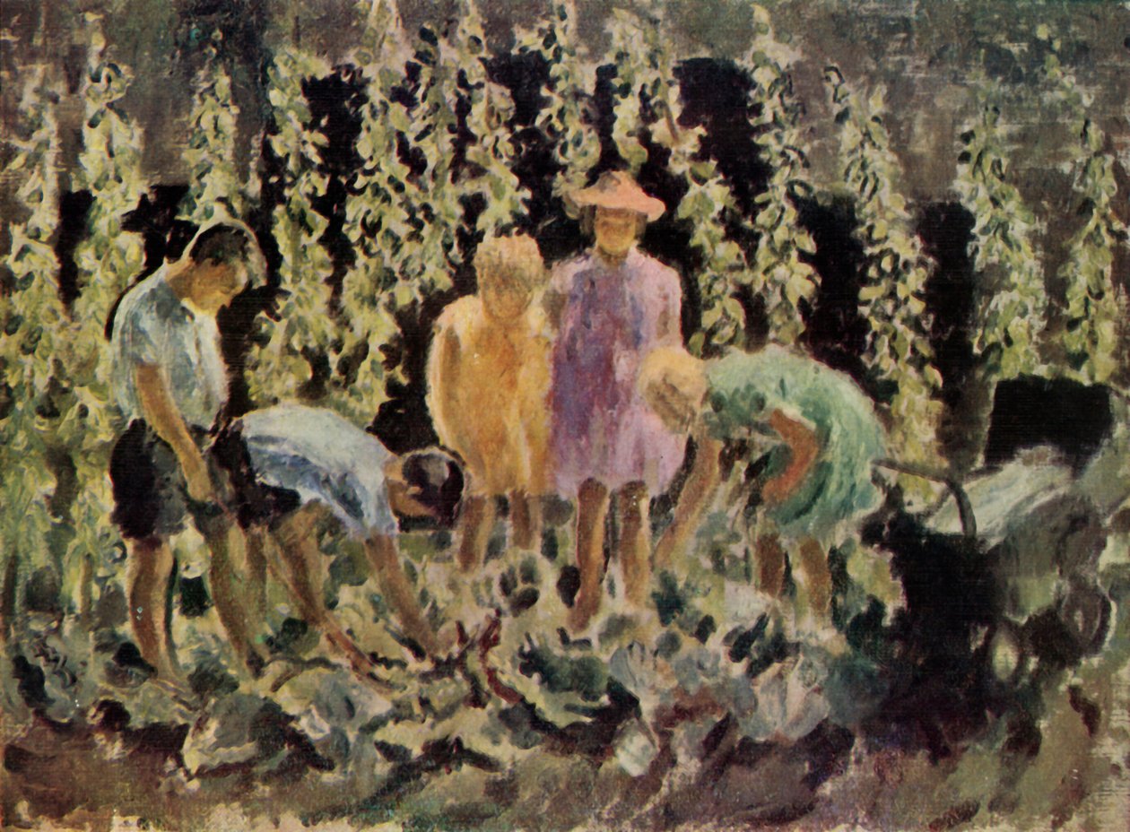 "Evacuados a cultivar couves", 1940, 1943. de Leila Faithfull