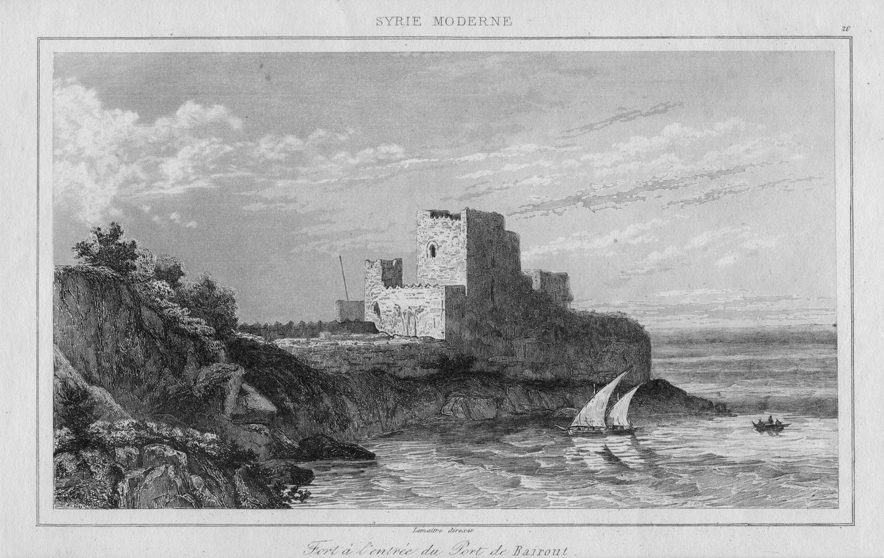 Forte na entrada do porto de Beirute, da Syrie Moderne de Lemaitre