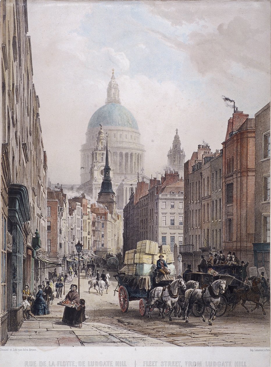 Fleet Street, Londres, c1850 de Lemercier