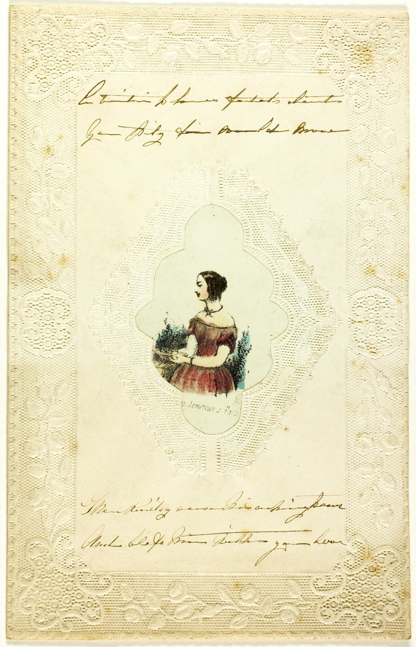 Valentine sem título (Mulher com vestido cor-de-rosa) de Lemercier et Compagnie