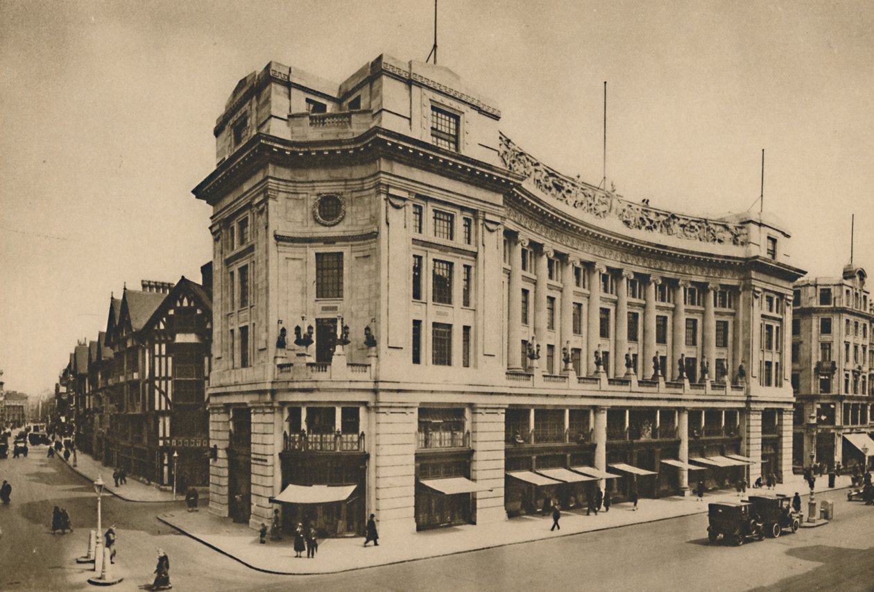 Casa da Índia Oriental, fachada individualizada Libertys na New Regent Street, c1935. de Lemere