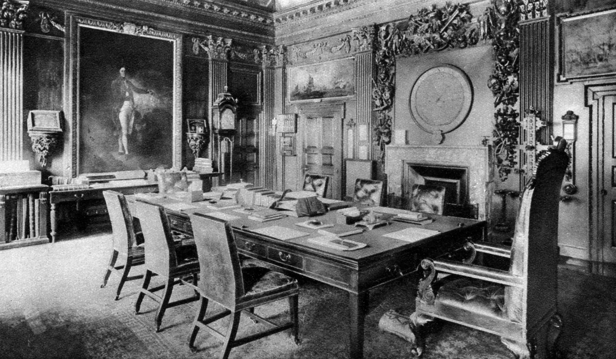 A sala de diretoria do Almirantado, Londres, 1926-1927. de Lemere
