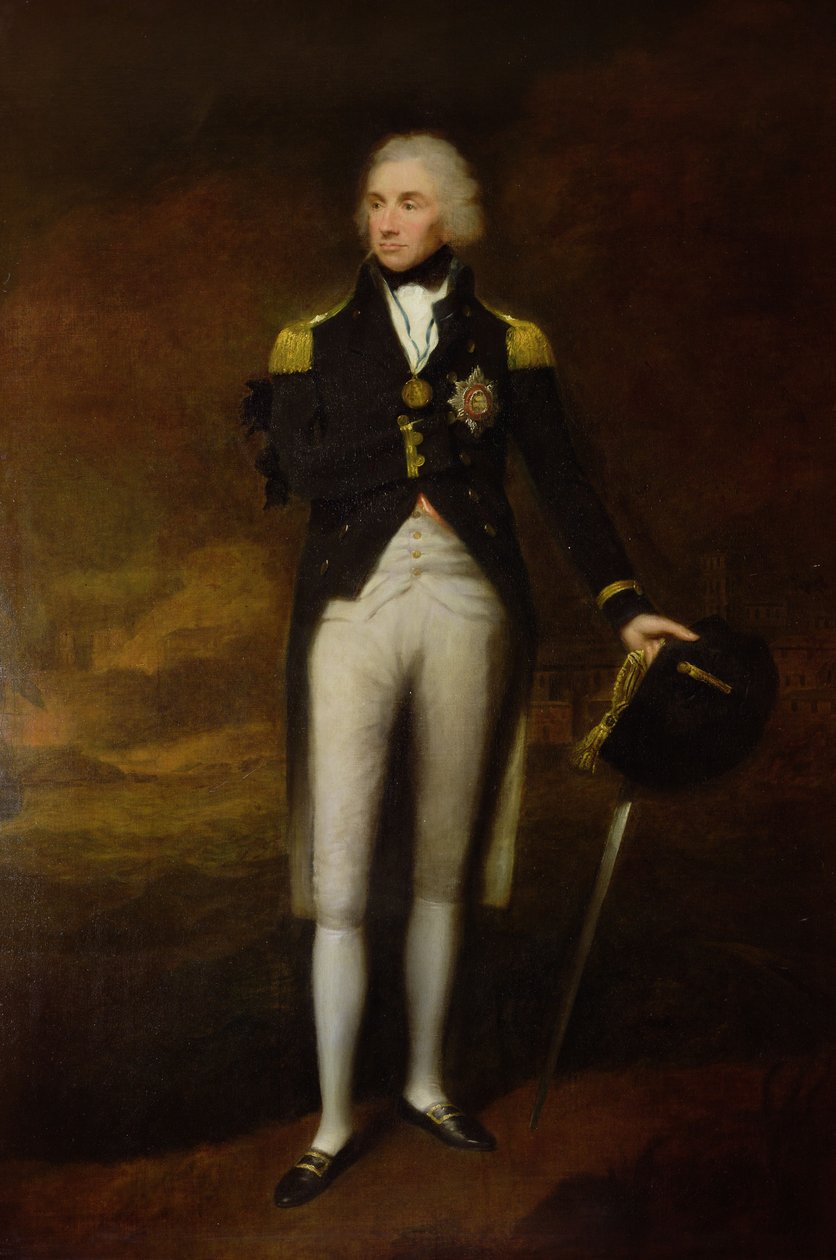 Retrato do Almirante Visconde Nelson (1758-1805) (óleo sobre tela) de Lemuel Francis Abbott