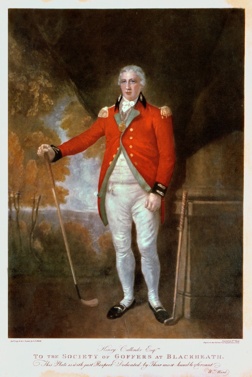 Retrato de Henry Callender, gravado por Walter Alfred Cox (1862-p.1894) (colorido mezzotint) de Lemuel Francis Abbott