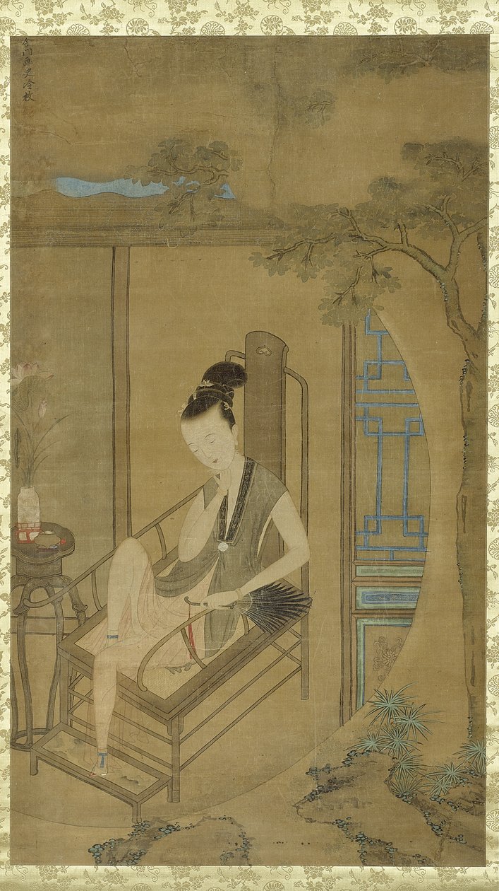 Mulher fantasiando, dinastia Qing, período Kangxi, c.1700-22 de Leng Mei