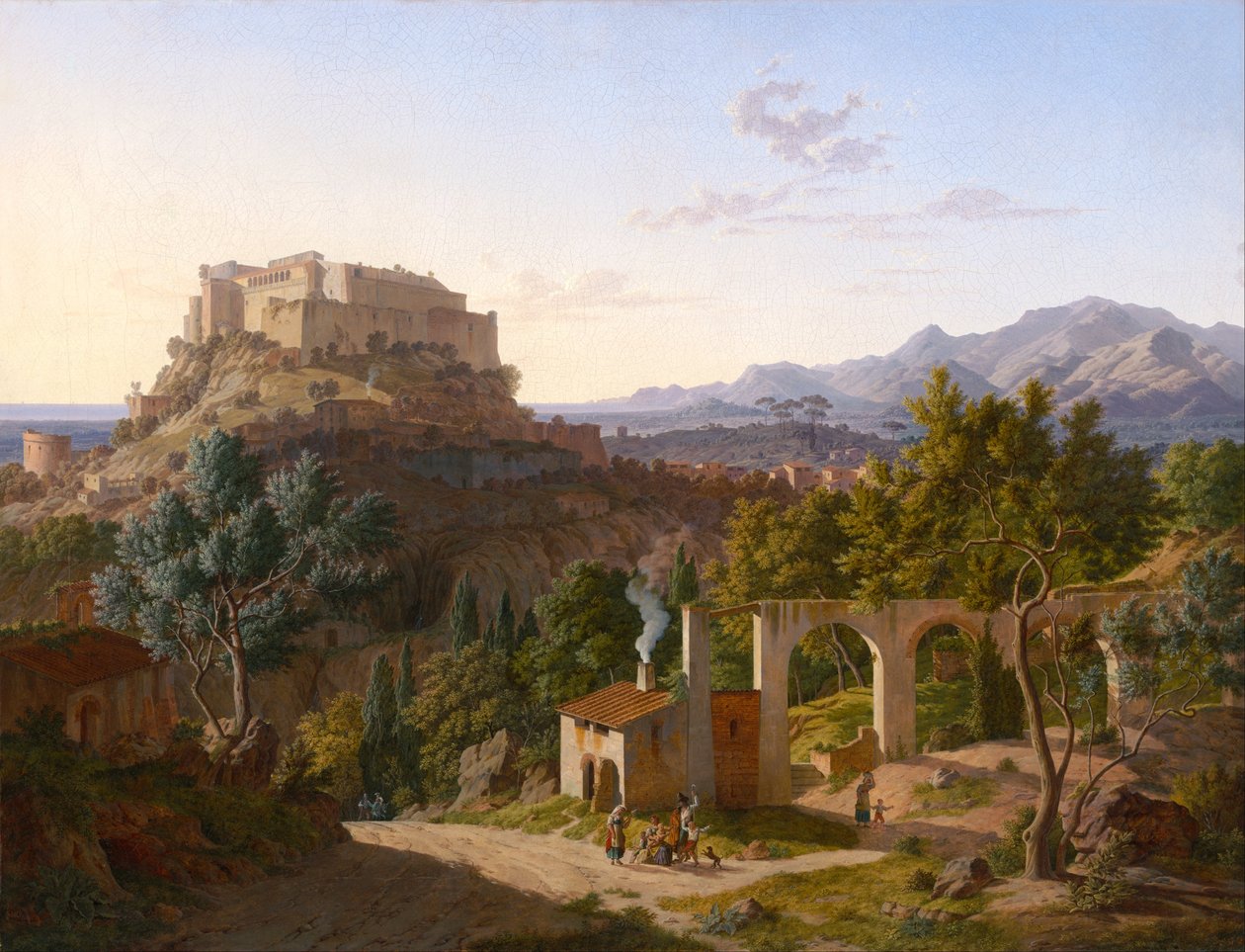 Paisagem com o Castelo de Massa di Carrara de Leo von Klenze