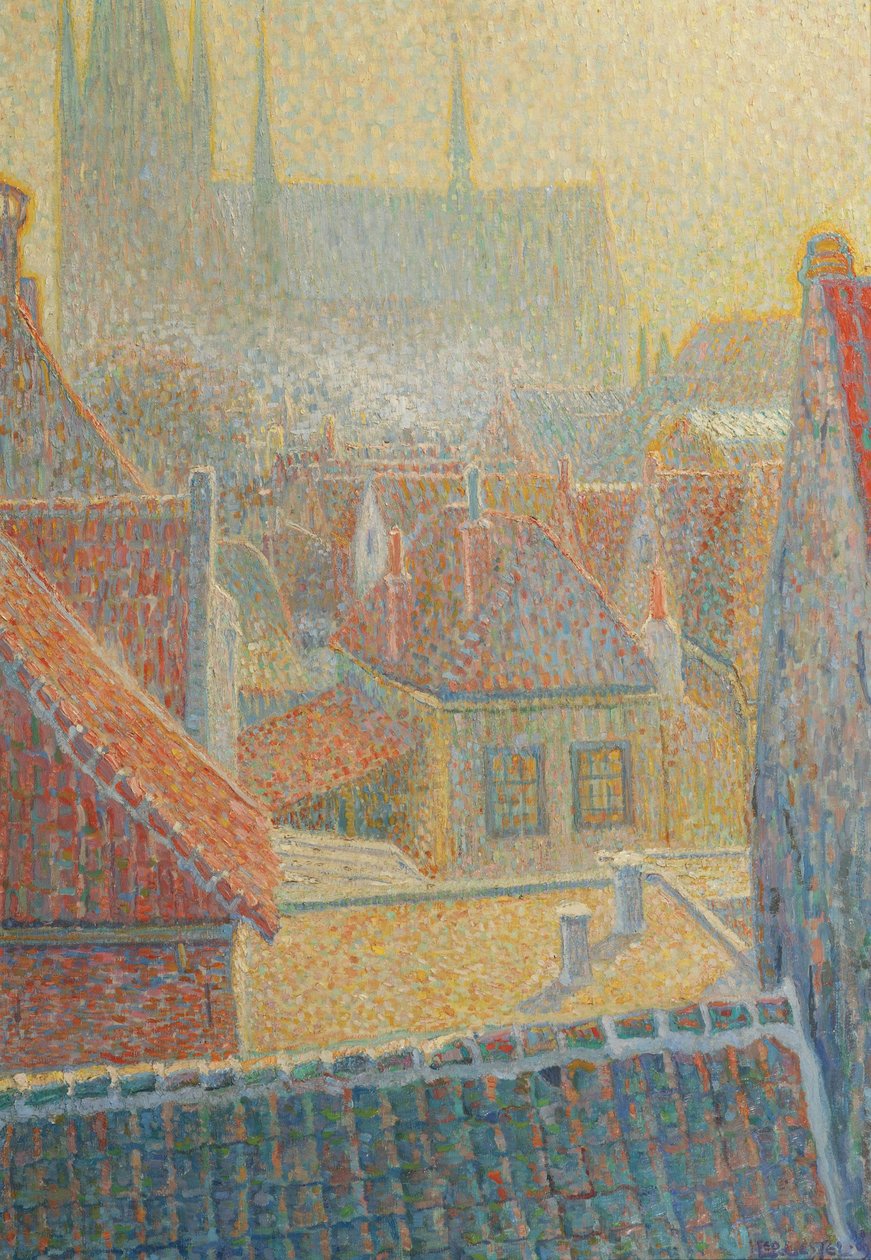 vista para a igreja em Woerden de Leo Gestel