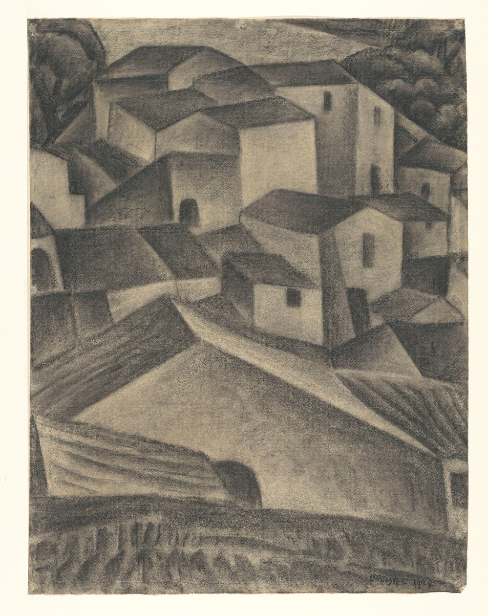 Casas numa aldeia italiana de Leo Gestel (signed by artist)
