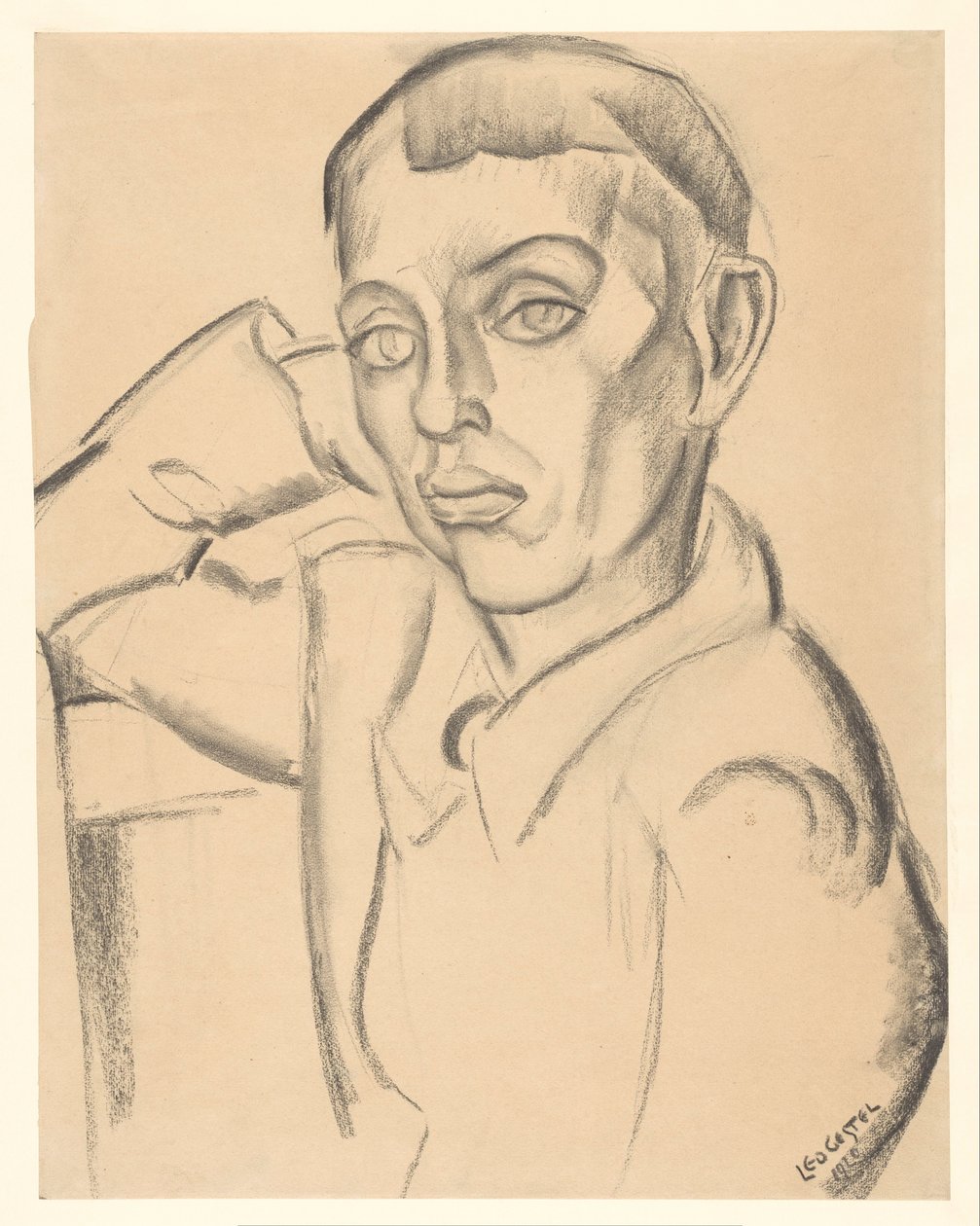 O jovem repousa a cabeça na sua mão de Leo Gestel (signed by artist)