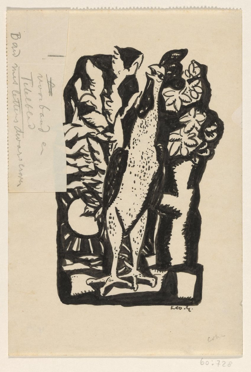 galo cantando de Leo Gestel (signed by artist)