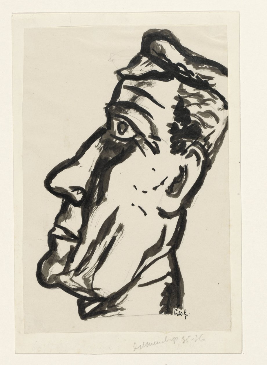 Mannenkop de Leo Gestel (signed by artist)
