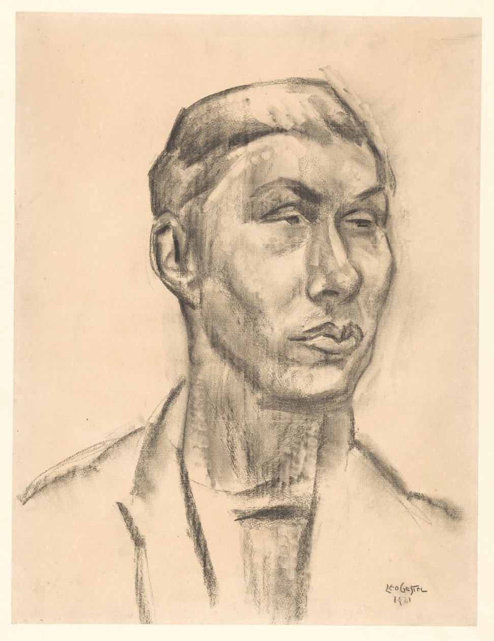 Retrato de um homem desconhecido de Leo Gestel (signed by artist)
