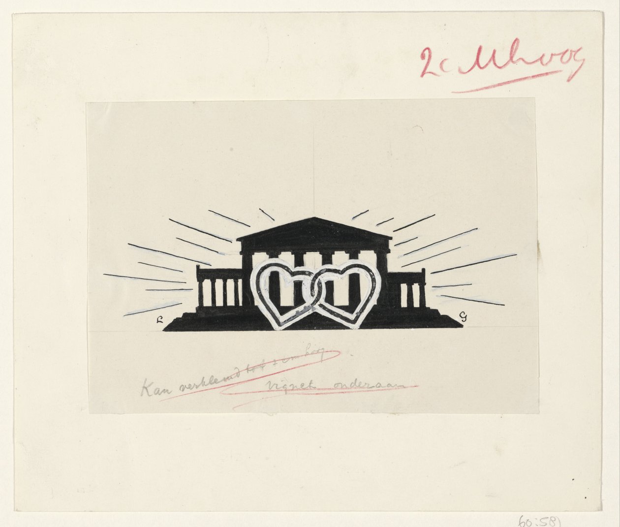Templo com dois corações unidos de Leo Gestel (signed by artist)