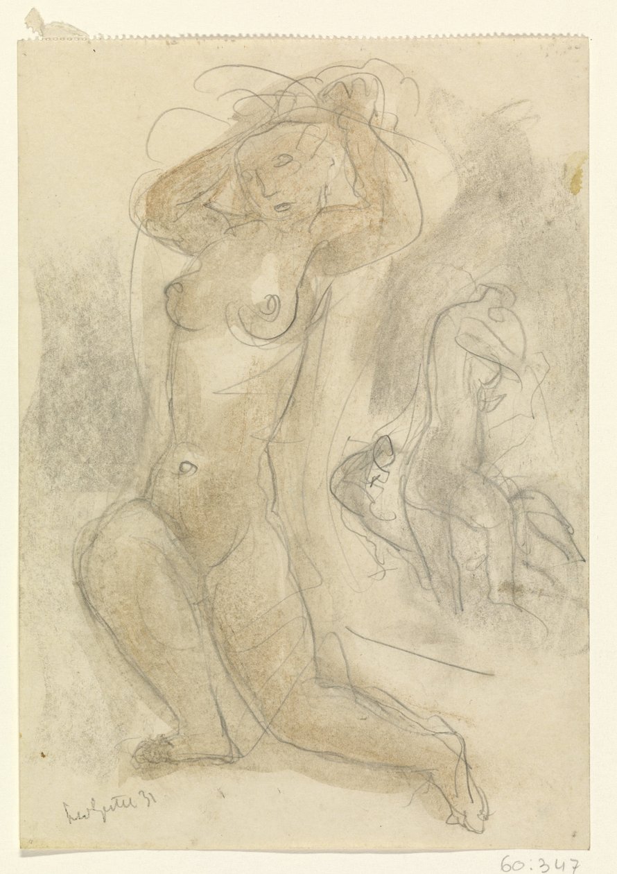 Dois nus ajoelhados de Leo Gestel (signed by artist)