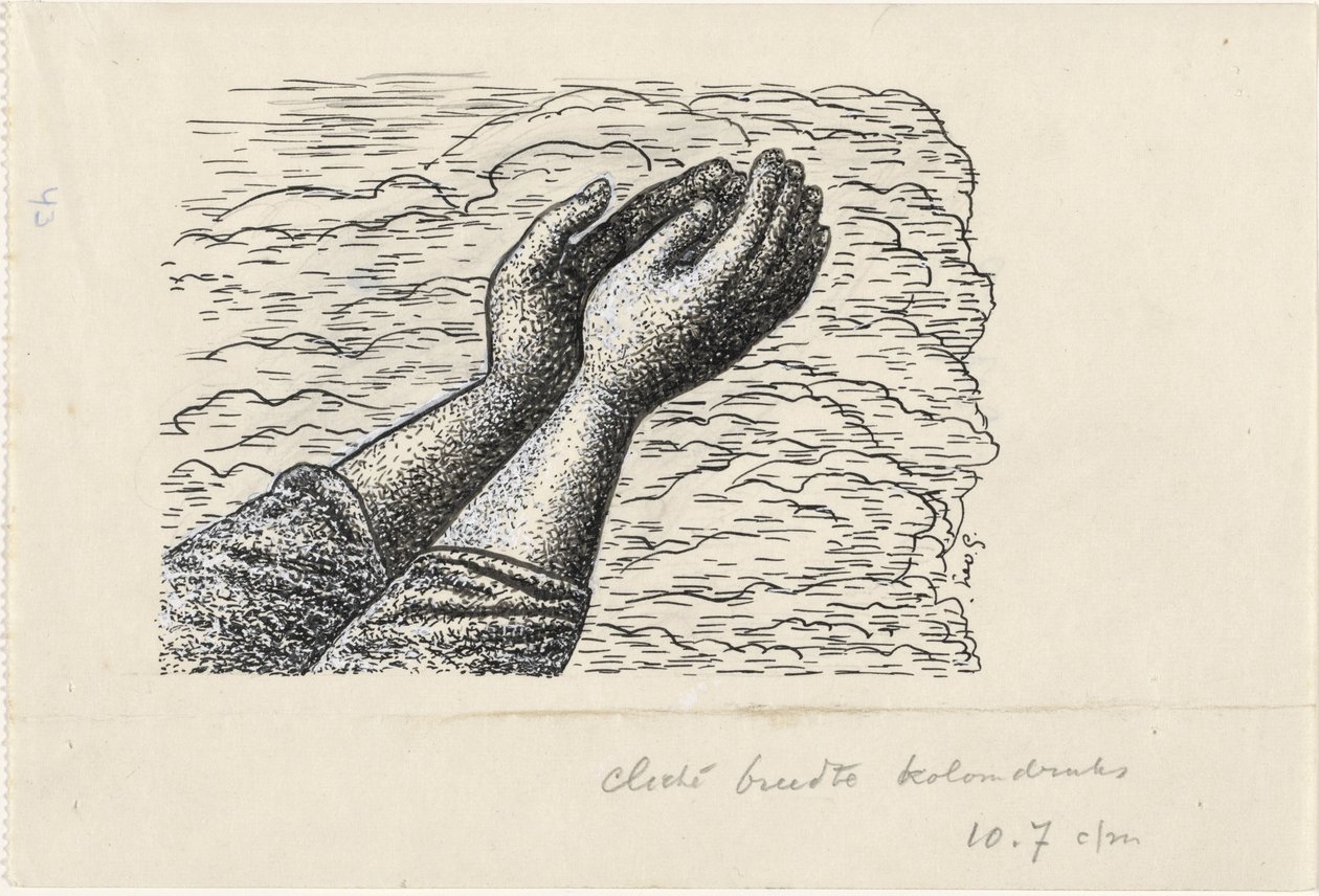 Duas mãos levantadas para as nuvens de Leo Gestel (signed by artist)