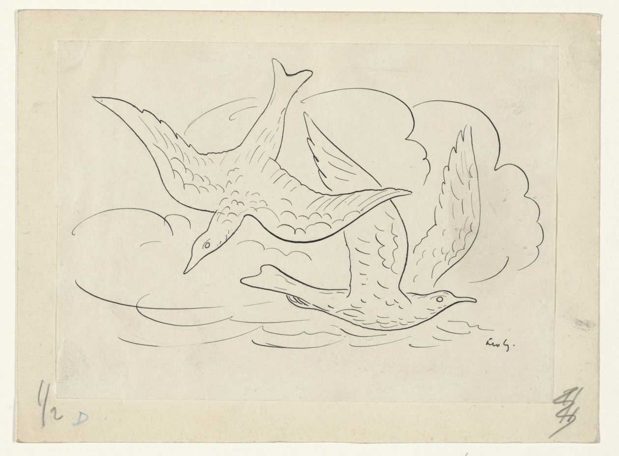 dois pássaros de Leo Gestel (signed by artist)