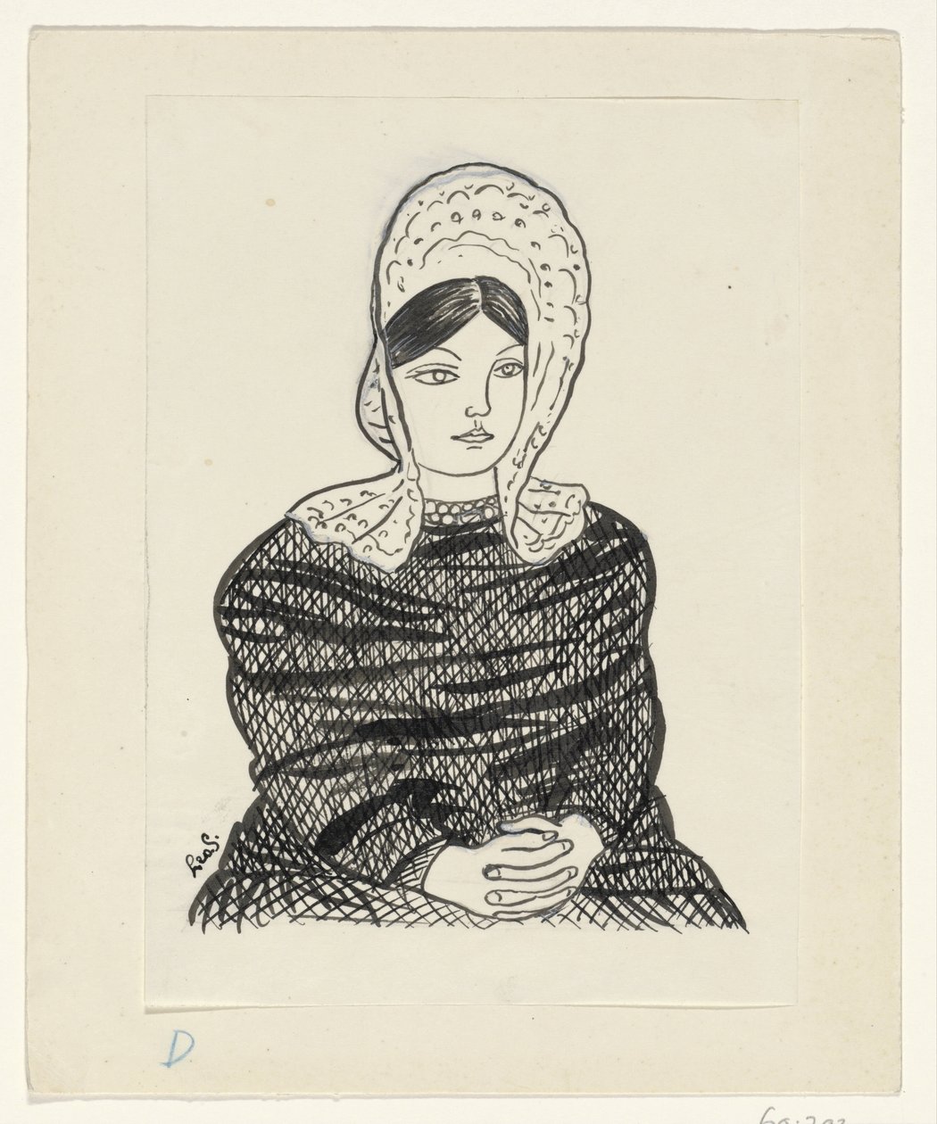 Mulher em traje tradicional de Leo Gestel (signed by artist)