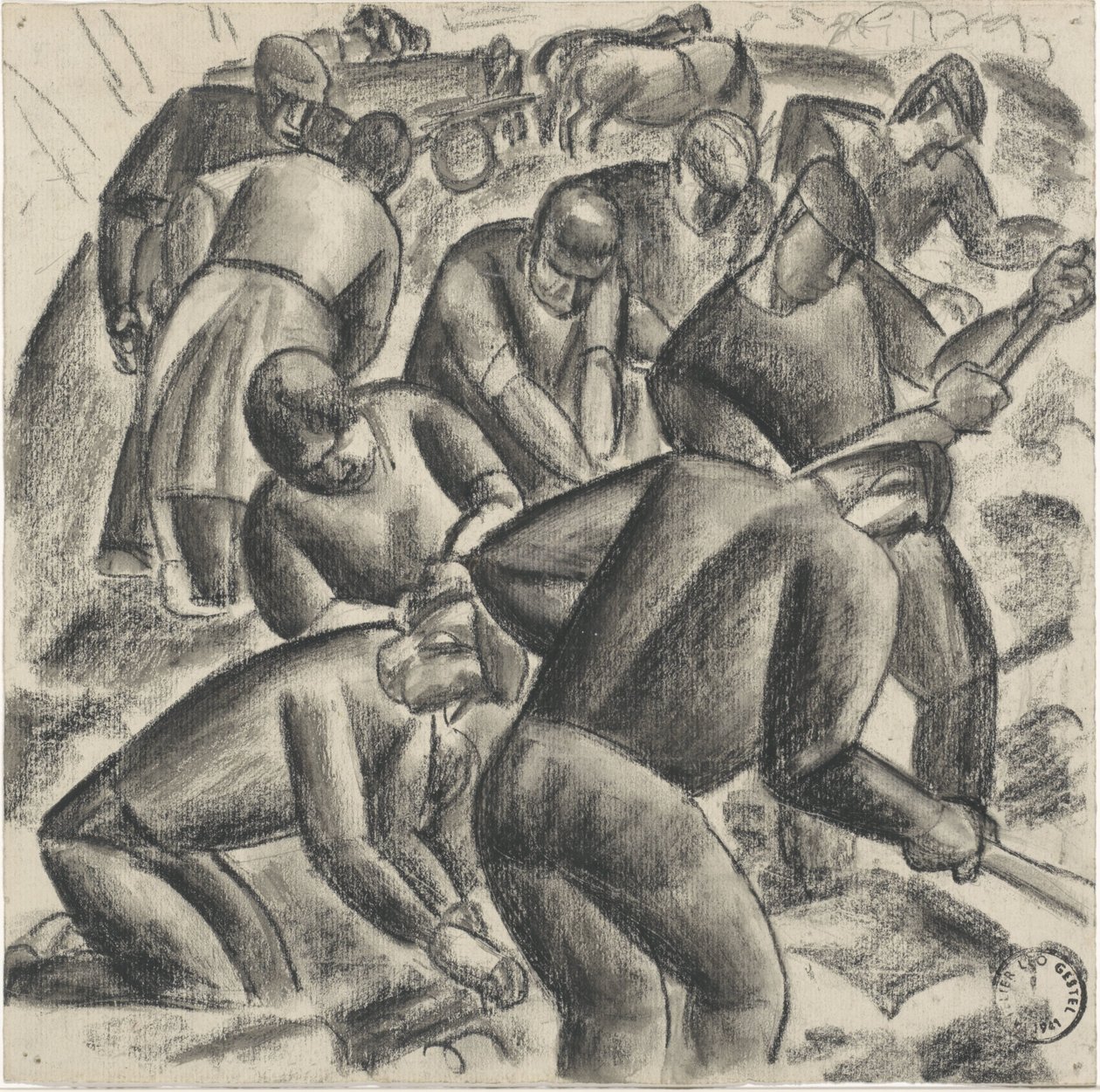 Colhedoras de batatas em acção nos campos de Leo Gestel