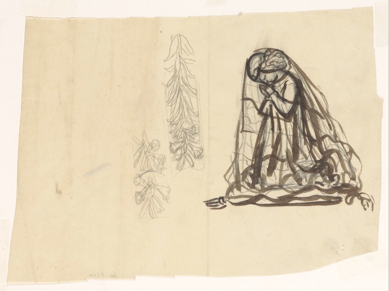 Garota rezando e ornamento de Leo Gestel