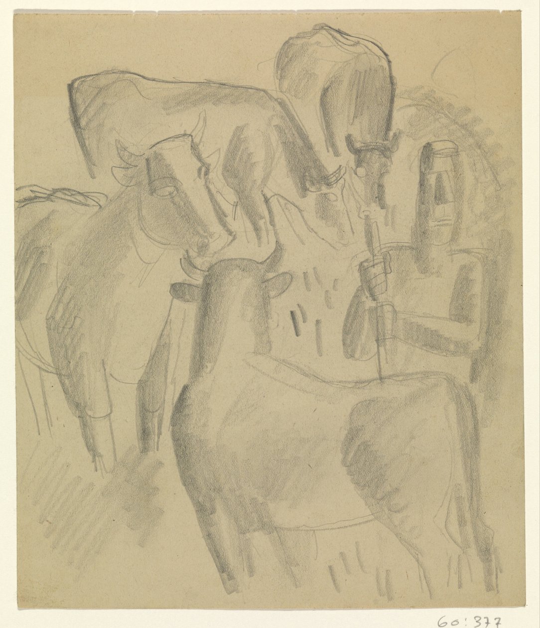 Agricultor com quatro vacas de Leo Gestel