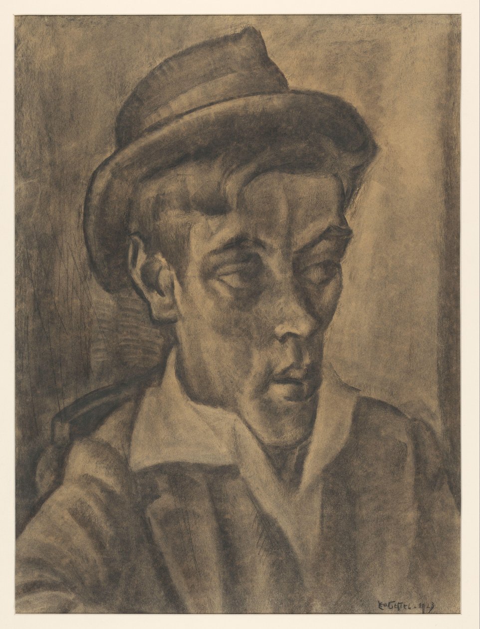 Busto de homem com chapéu de Leo Gestel
