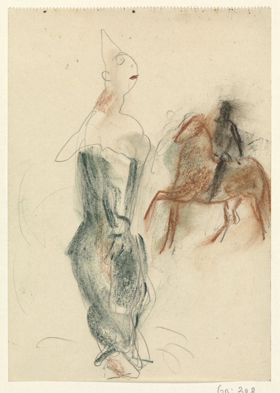 Palhaço e cavaleiro a cavalo de Leo Gestel