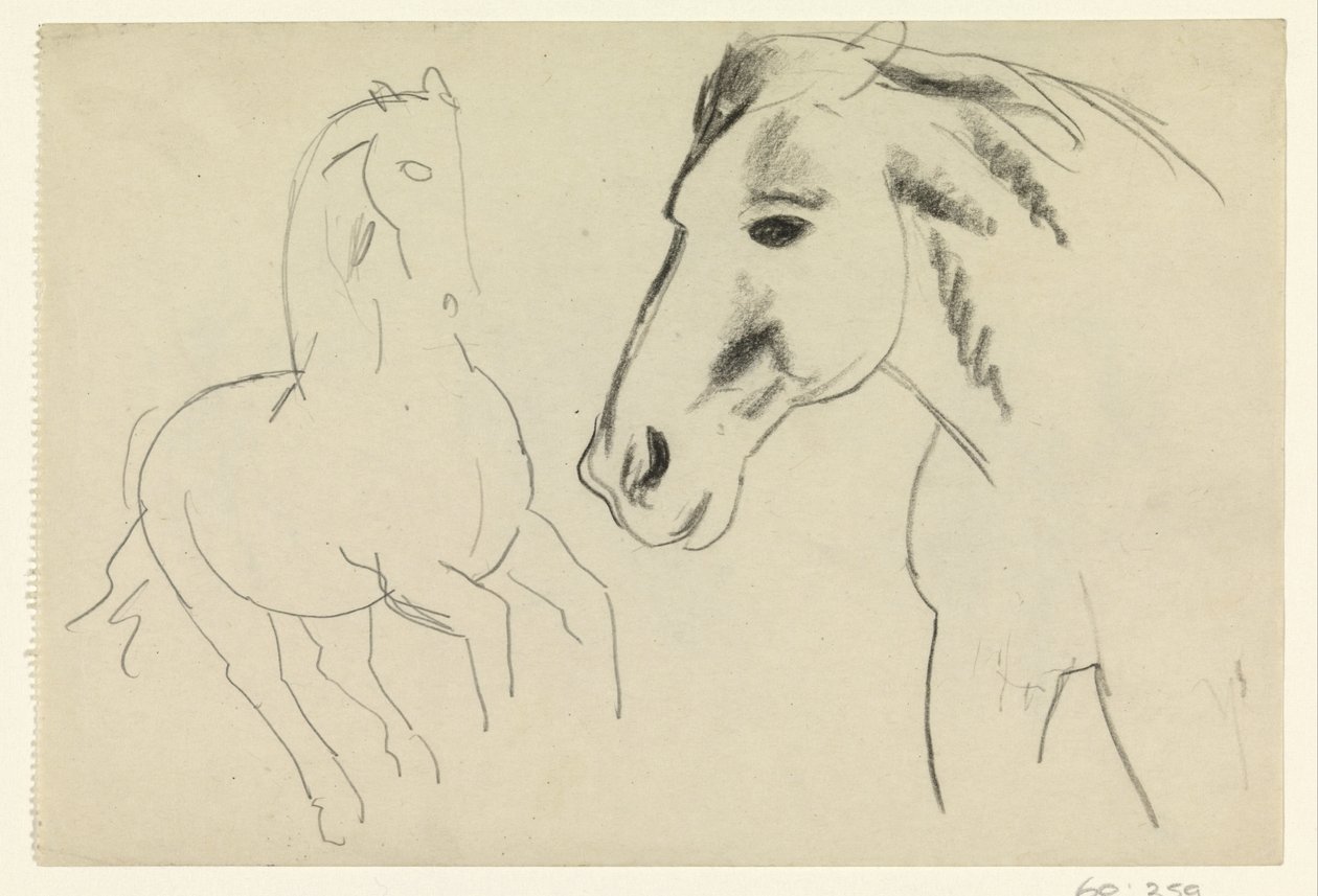 Cavalo galopante e cabeça de cavalo de Leo Gestel