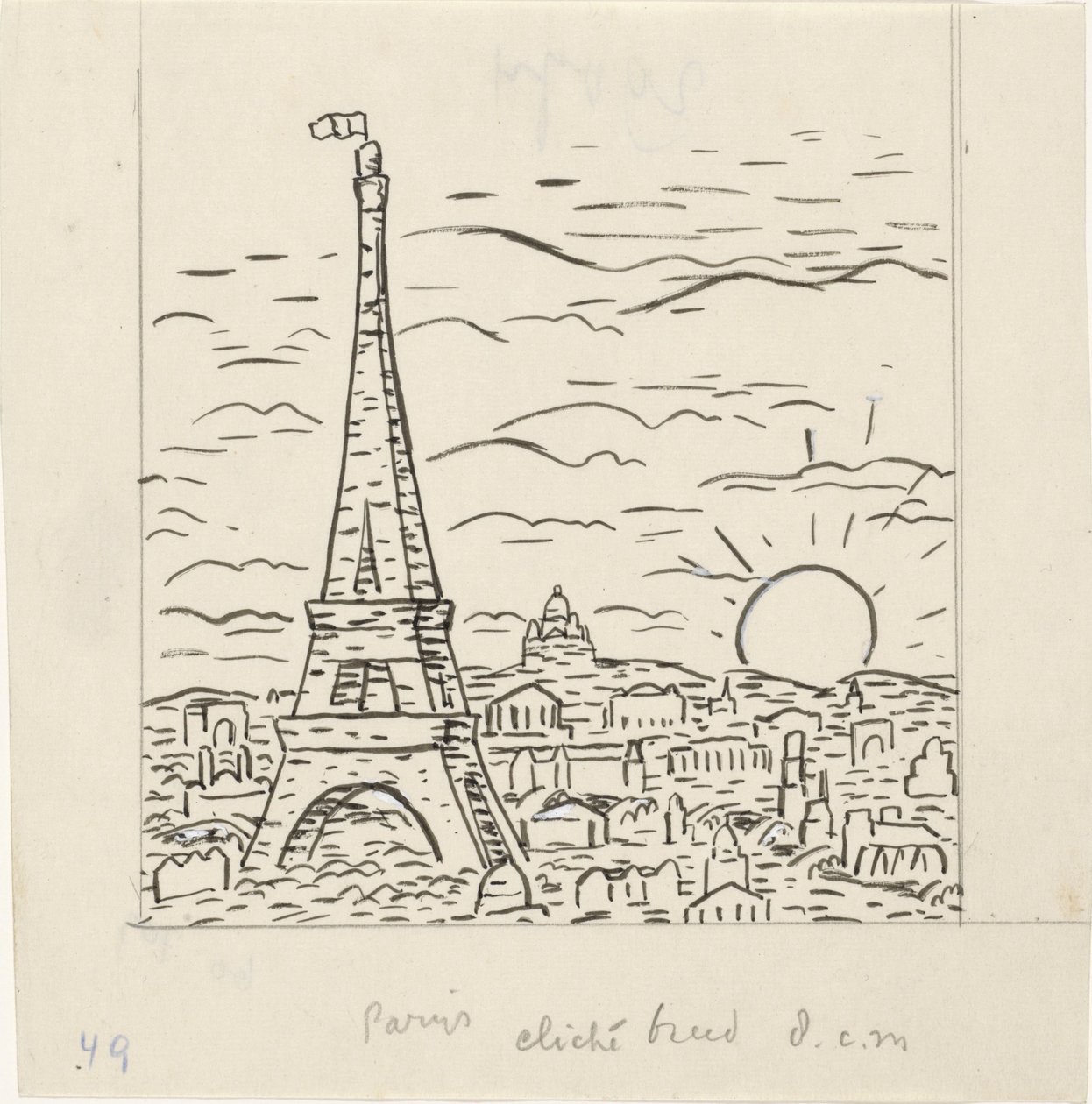 Vista da Torre Eiffel em Paris de Leo Gestel