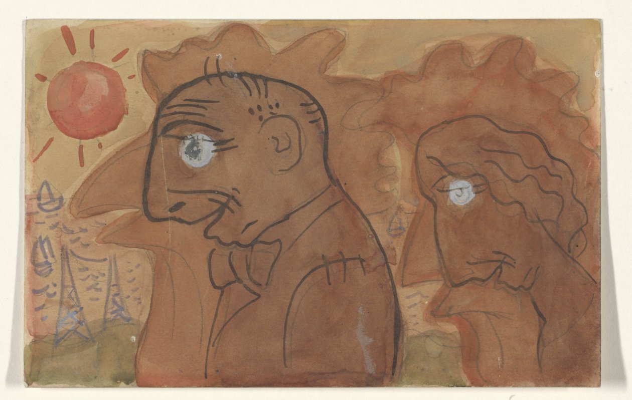Caricatura de Leo Gestel e da sua esposa de Leo Gestel