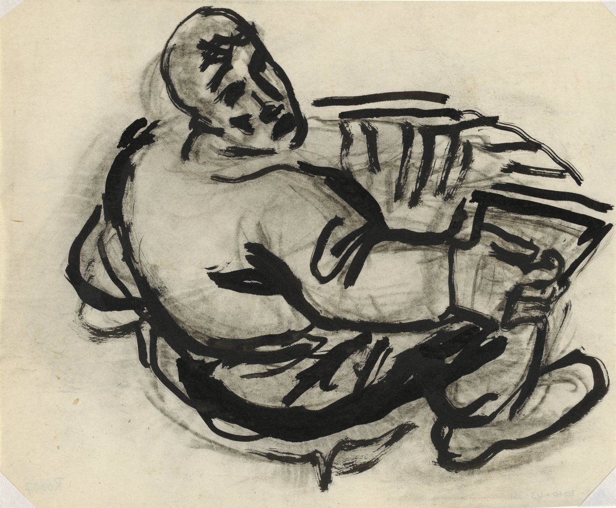 homem com acordeão Sem título de Leo Gestel