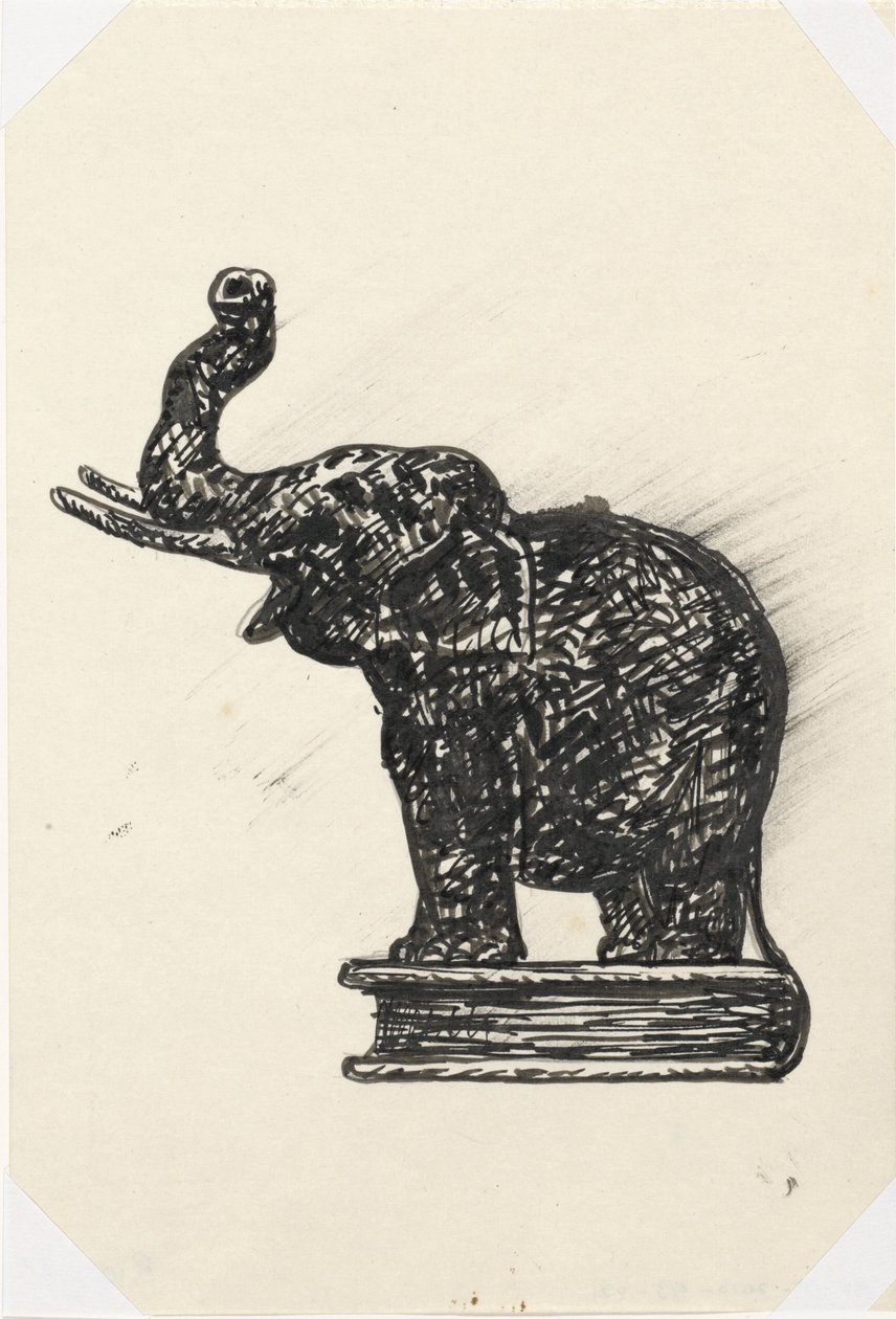 Elefante no livro (esboço) de Leo Gestel