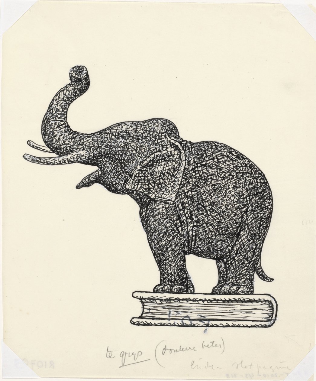 Elefante no livro (esboço) de Leo Gestel