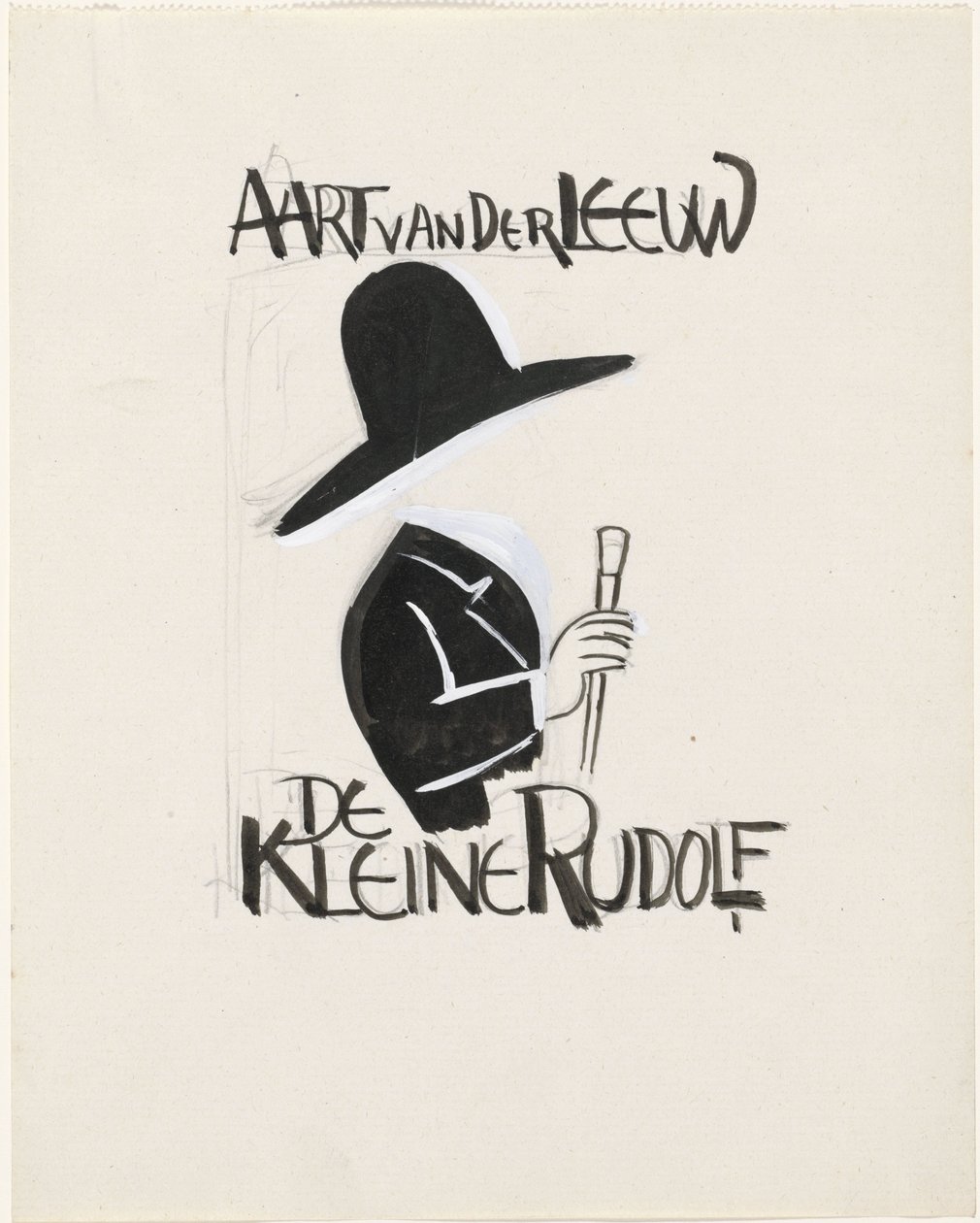 Desenho para encadernação de um livro para: Aart van der Leeuw, The Little Rudolf, 1930 de Leo Gestel