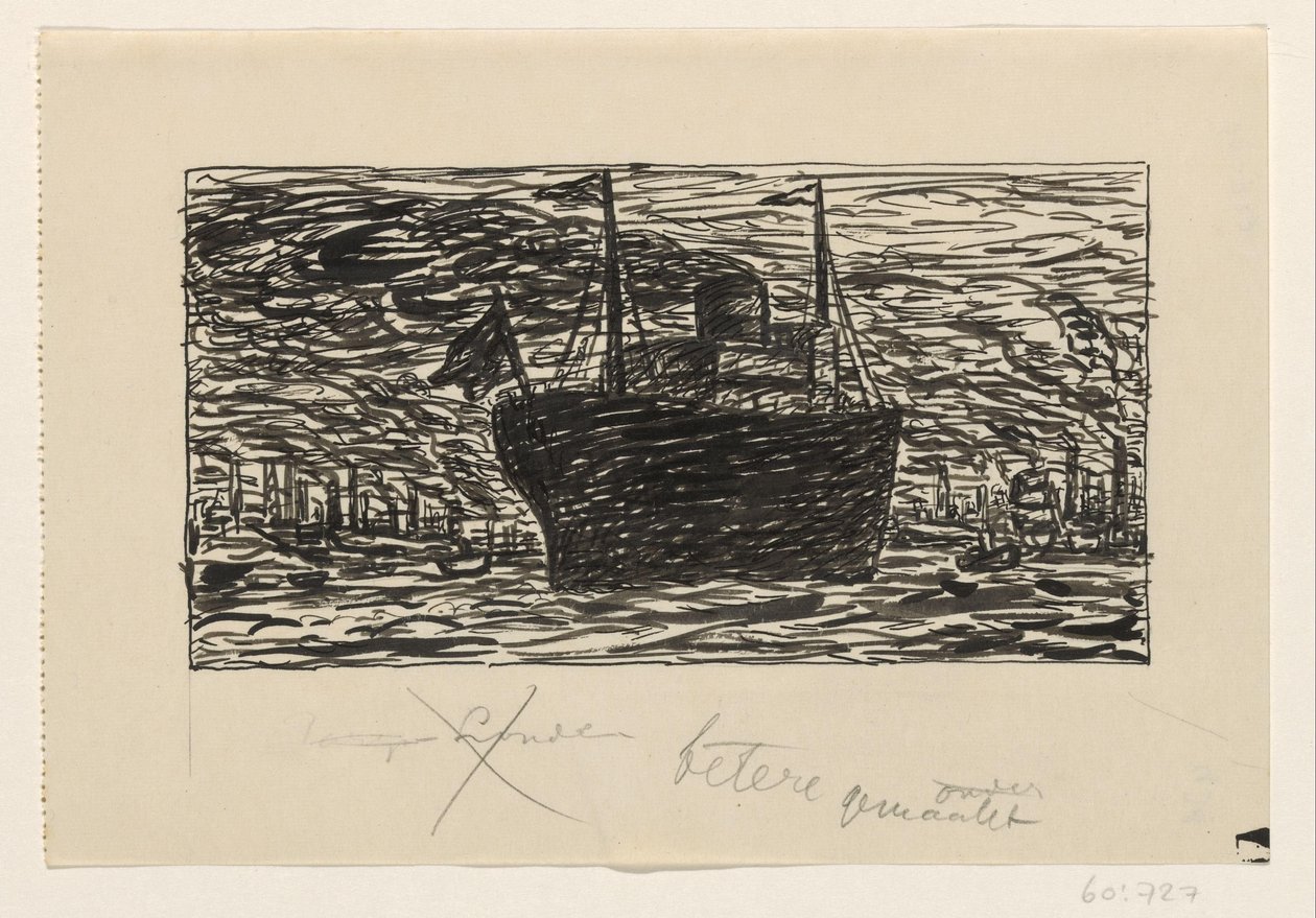 O navio navega para o porto de Londres de Leo Gestel
